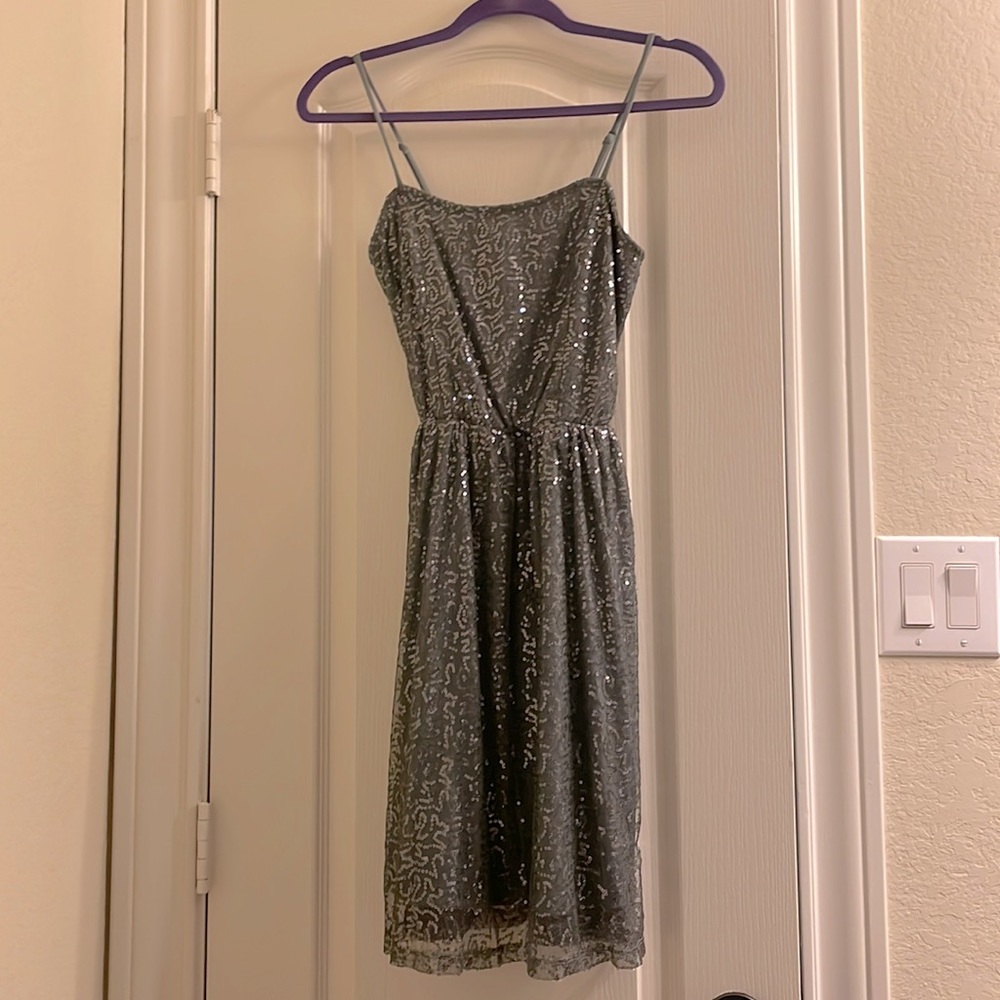 Gray sequins mini dress